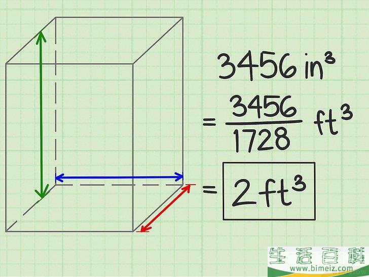 怎么求得物体体积（立方英尺）