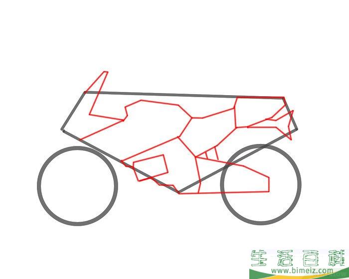 怎么画摩托车