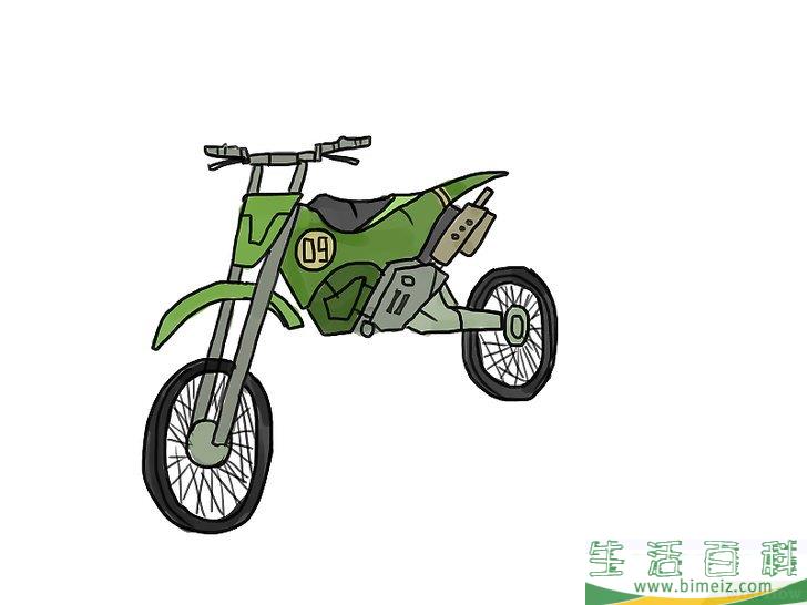 怎么画摩托车