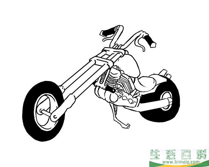 怎么画摩托车