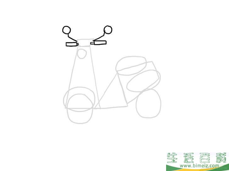 怎么画摩托车