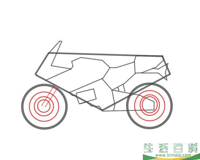 怎么画摩托车