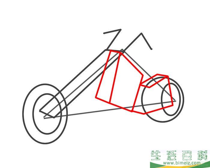 怎么画摩托车