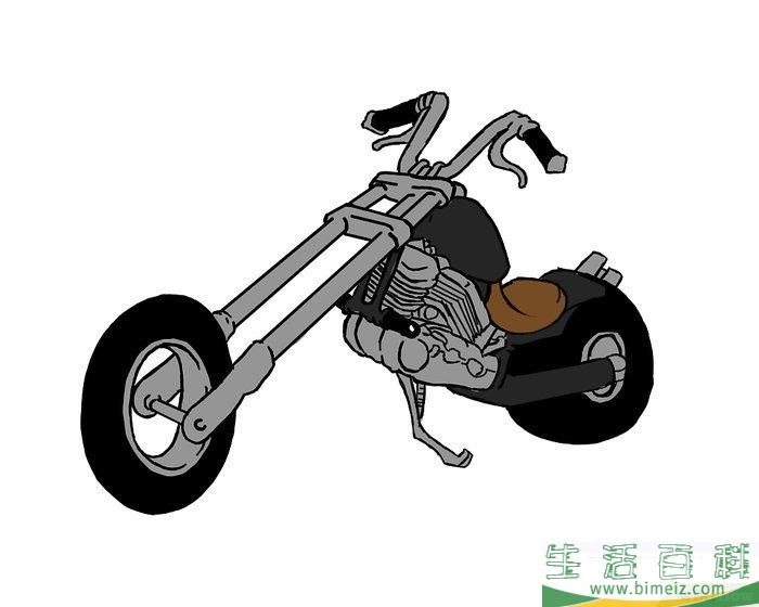 怎么画摩托车