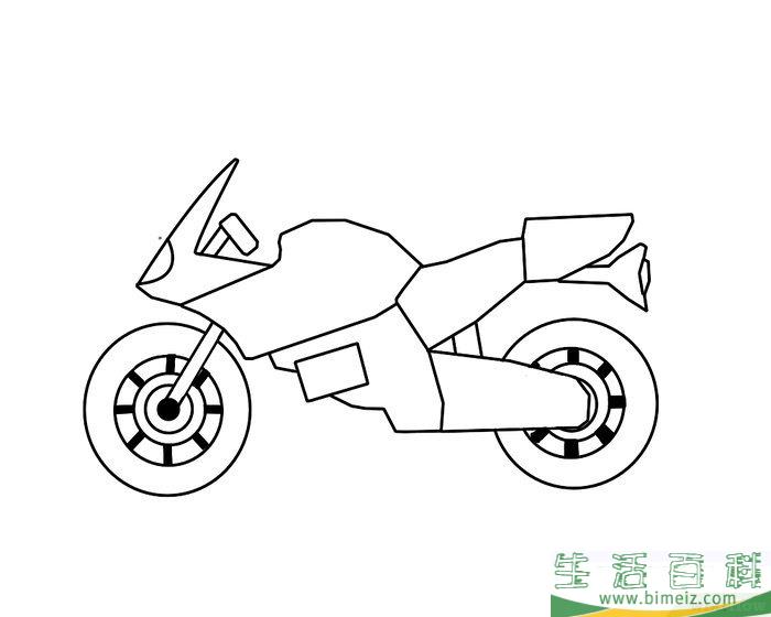 怎么画摩托车