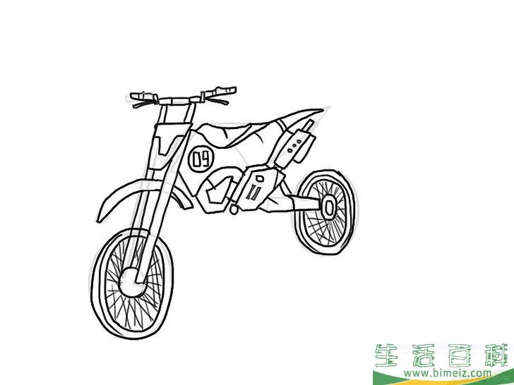 怎么画摩托车