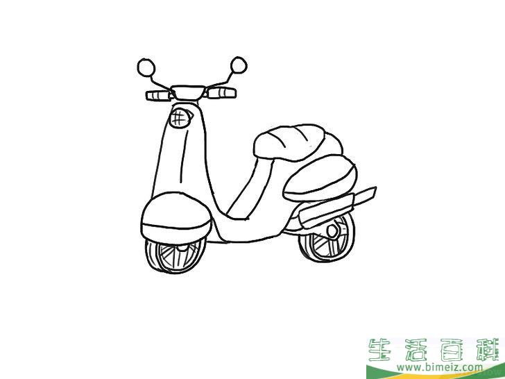 怎么画摩托车