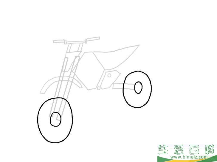 怎么画摩托车