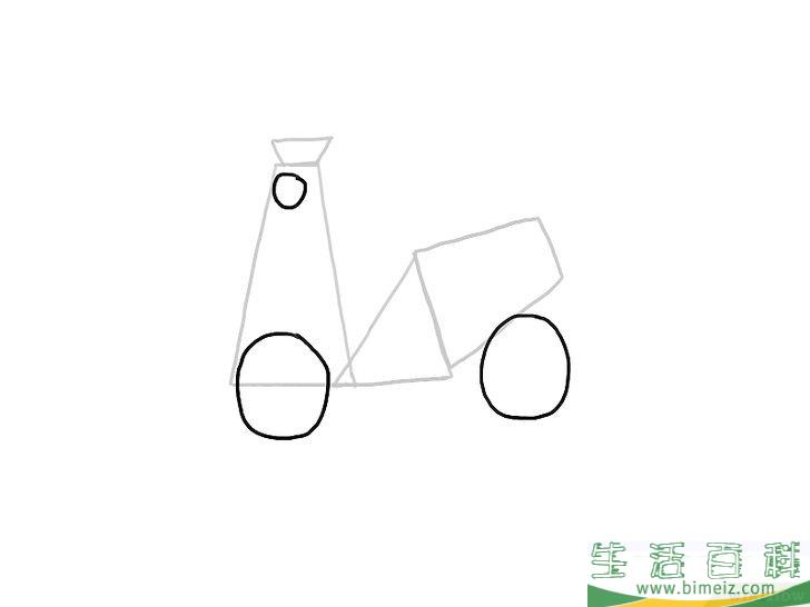 怎么画摩托车
