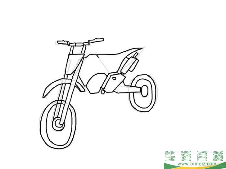 怎么画摩托车