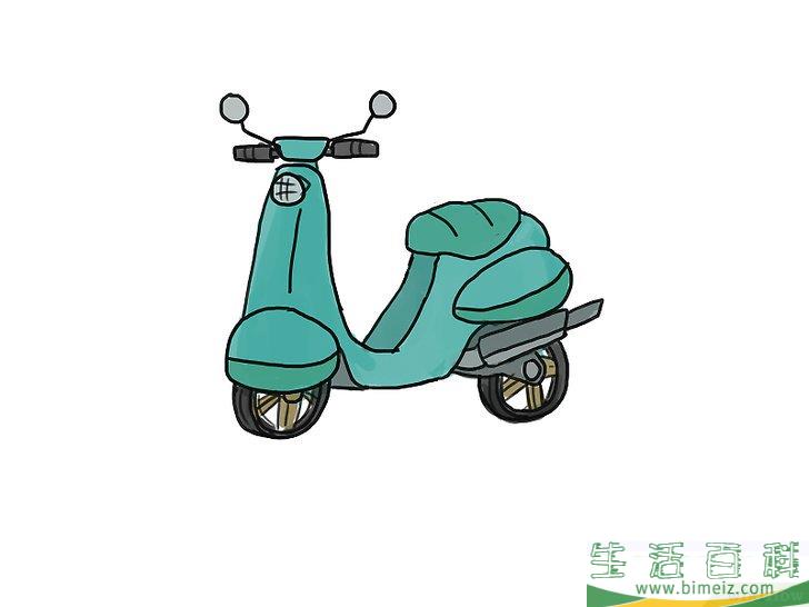 怎么画摩托车