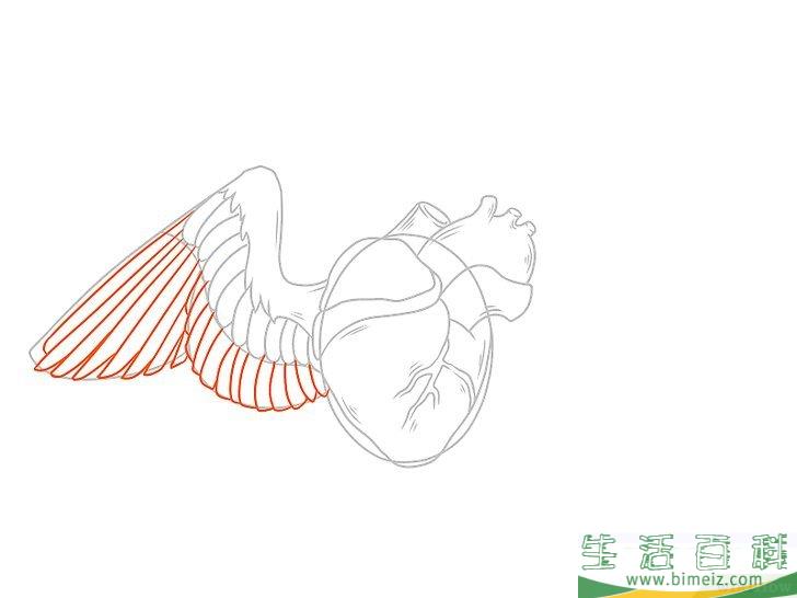 怎么画带翅膀的心
