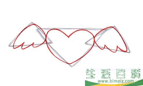 怎么画带翅膀的心