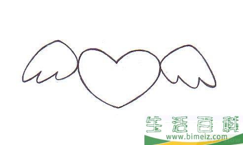 怎么画带翅膀的心