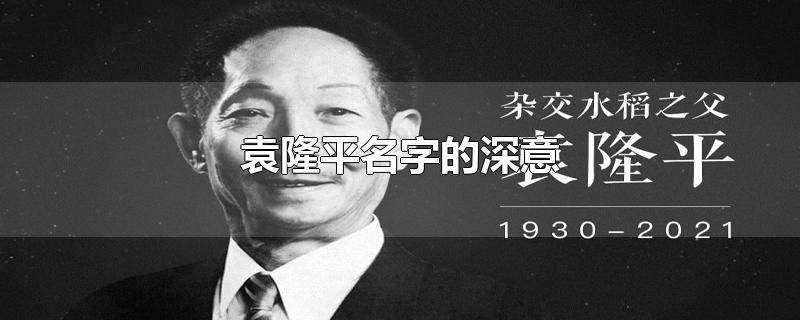 袁隆平名字的深意