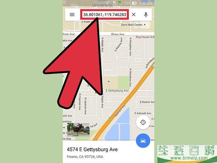 如何从谷歌地图上获得经度和纬度信息