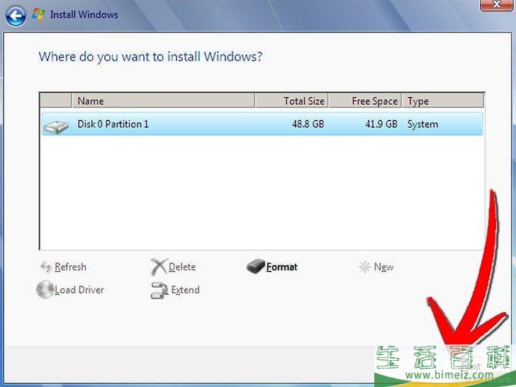 如何重格式化Windows 7