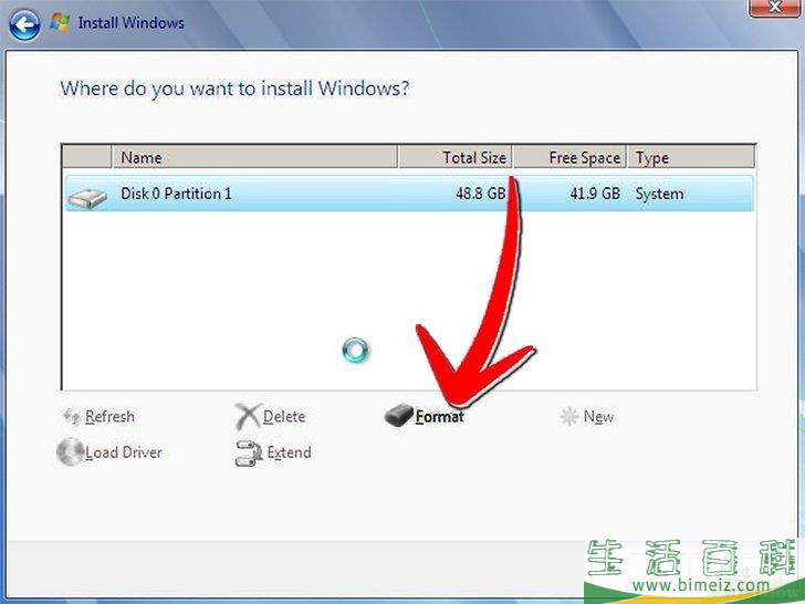 如何重格式化Windows 7