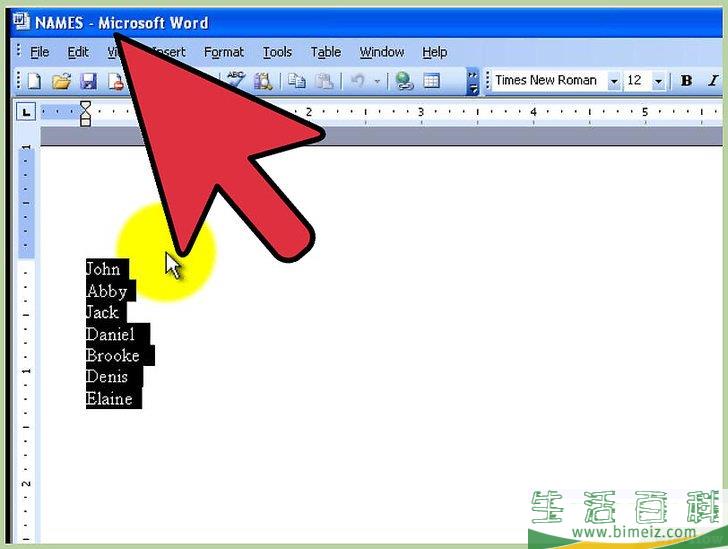 如何在Microsoft Word中按字母顺序排列