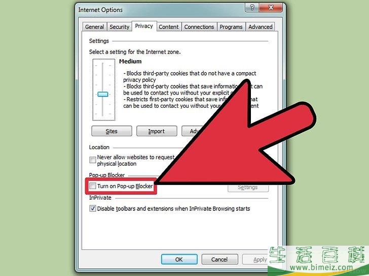 怎么在Internet Explorer浏览器中关闭弹出窗口阻止程序