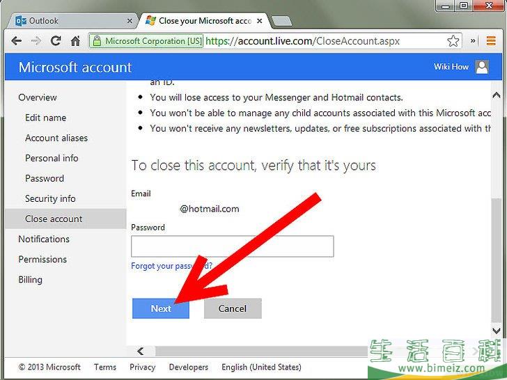 怎么关闭Hotmail账号