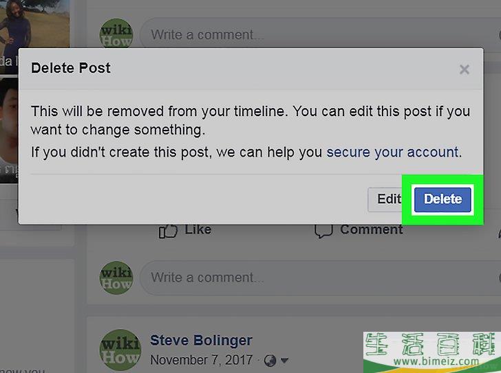 怎么删除Facebook帖子