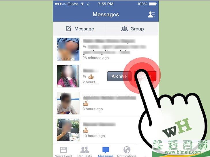 怎么在iPhone上删除Facebook消息